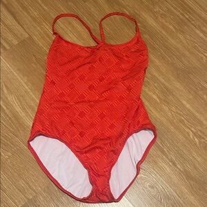 Athena orange - Red Textured One Piece Swimsuit size 14 NWOT